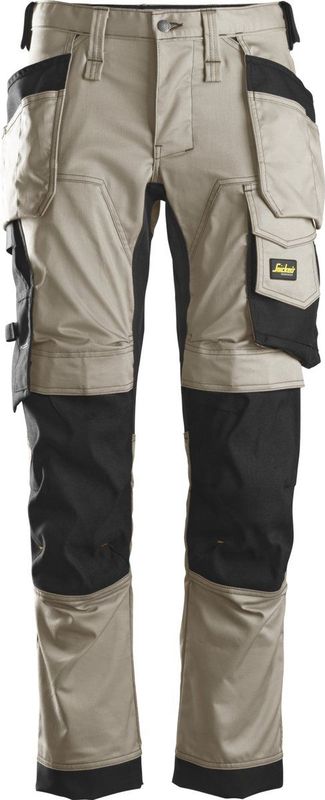 Snickers 6241 AllroundWork, Stretch Werkbroek met Holsterzakken - Khaki/Zwart