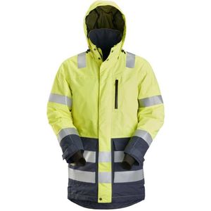 Snickers 1830 AllroundWork High-Vis Waterproof Parka KL 3 High-Vis Geel/Marineblauw maat XS