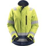 Snickers 1137 AllroundWork Dames High-Vis 37.5® Isolerend Jack Klasse 2/3 High-Vis Geel/Marineblauw maat XS