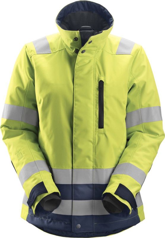 Snickers 1137 AllroundWork Dames High-Vis 37.5® Isolerend Jack Klasse 2/3 High-Vis Geel/Marineblauw maat XS