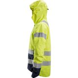 Snickers 1330 AllroundWork High-Vis Waterproof Shell Jack Klasse 3 High-Vis Geel/Marineblauw maat XS