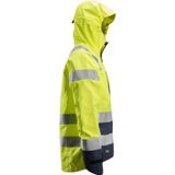 Snickers 1330 AllroundWork High-Vis Waterproof Shell Jack Klasse 3 High-Vis Geel/Marineblauw maat XS