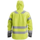 Snickers 1330 AllroundWork High-Vis Waterproof Shell Jack Klasse 3 High-Vis Geel/Marineblauw maat XS