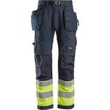 Snickers 6931 FlexiWork High-Vis Werkbroek+ met Holsterzakken Klasse 1 Marineblauw/High-Vis Geel maat 046