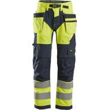 Snickers 6932 FlexiWork - High-Vis Werkbroek - Geel/Marineblauw - Klasse 2