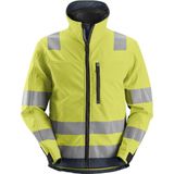 Snickers 1230 AllroundWork High-Vis Softshell Jack Klasse 3 High-Vis Geel/Marineblauw maat XS