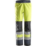 Snickers 6530 AllroundWork High-Vis Waterproof Shell Broek Klasse 2 High-Vis Geel/Marineblauw maat XS