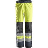 Snickers 6530 AllroundWork High-Vis Waterproof Shell Broek Klasse 2 High-Vis Geel/Marineblauw maat XS