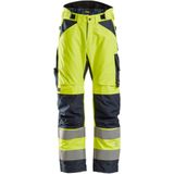 Snickers 6639 AllroundWork High-Vis 37.5 Isolerende Werkbroek+ Klasse 2 High-Vis Geel/Marineblauw maat XS