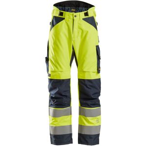 Snickers 6639 AllroundWork High-Vis 37.5 Isolerende Werkbroek+ Klasse 2 High-Vis Geel/Marineblauw maat XS