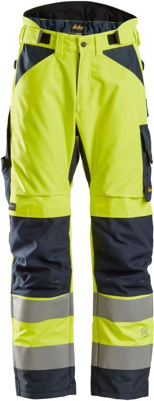 Snickers 6639 AllroundWork High-Vis 37.5 Isolerende Werkbroek+ Klasse 2 High-Vis Geel/Marineblauw maat XS