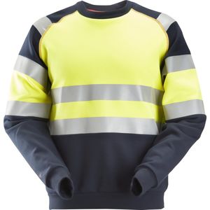 Snickers 2869 ProtecWork, Sweatshirt, High-Vis Klasse 1 - Donker blauw/High-Vis geel