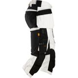 Snickers 6142 AllroundWork, Stretch Pirate Broek met Holsterzakken - Wit/zwart