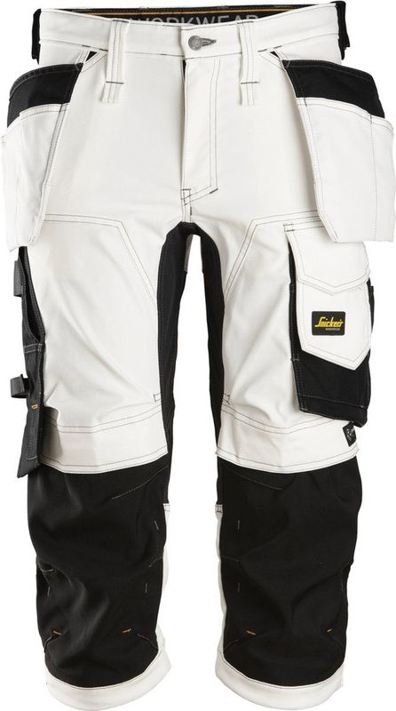 Snickers 6142 AllroundWork, Stretch Pirate Broek met Holsterzakken - Wit/zwart