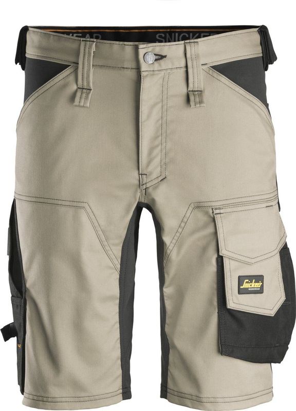 Snickers 6143 AllroundWork, Stretch Korte Broek - Khaki/Zwart