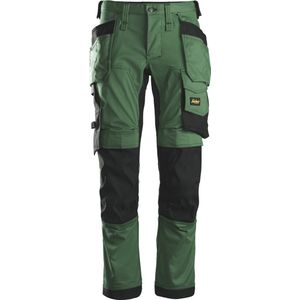 Snickers 6241 AllroundWork, Stretch Werkbroek met Holsterzakken - Bosgroen/Zwart