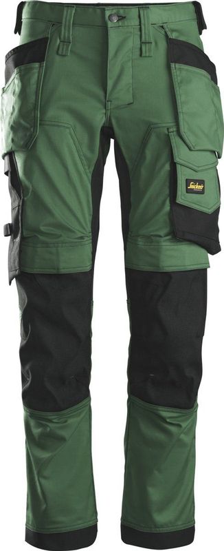 Snickers 6241 AllroundWork, Stretch Werkbroek met Holsterzakken - Bosgroen/Zwart