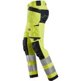 Snickers 6243 - High-Vis Stretch Werkbroek - Geel/Marineblauw - Holsterzakken - Klasse 2