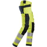 Snickers 6243 - High-Vis Stretch Werkbroek - Geel/Marineblauw - Holsterzakken - Klasse 2