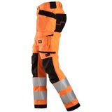 Snickers 6243 - High-Vis Stretch Werkbroek - Geel/Marineblauw - Holsterzakken - Klasse 2