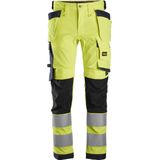 Snickers 6243 - High-Vis Stretch Werkbroek - Geel/Marineblauw - Holsterzakken - Klasse 2