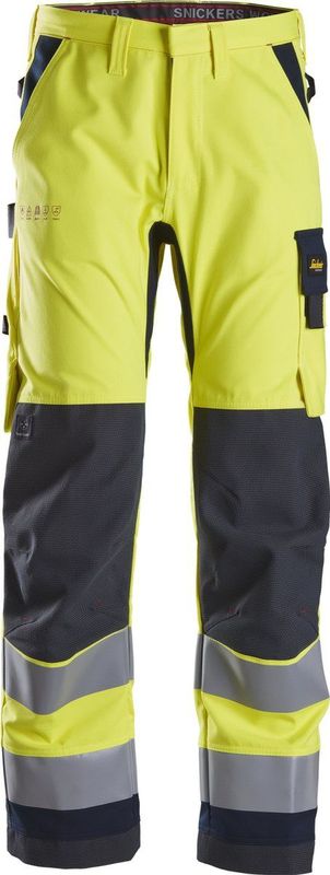 Snickers 6360 ProtecWork, Werkbroek, High-Vis Klasse 2 - Geel, High Visbility/Donker Blauw