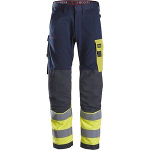 Snickers 6376 ProtecWork, Werkbroek, High-Vis Klasse 1 - Donker Blauw/High Vis