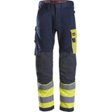 Snickers 6376 ProtecWork, Werkbroek, High-Vis Klasse 1 - Donker Blauw/High Vis