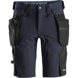 Snickers 6108 LiteWork, Kortebroek+ met afneembare Holsterzakken - Donker Blauw/Zwart
