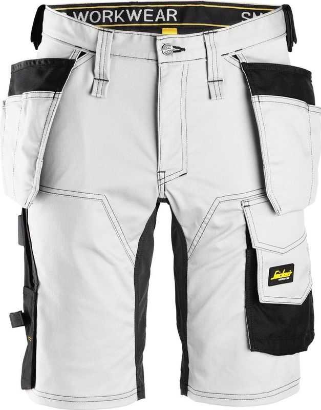 Snickers Korte Broek AllroundWork Stretch Holsterzakken 6141 - Mannen - Wit/Zwart