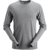 Snickers 2427 Wollen T-shirt met Lange Mouwen - Gemeleerd Grijs