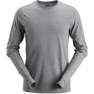 Snickers 2427 Wollen T-shirt met Lange Mouwen - Gemeleerd Grijs