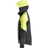 Snickers 8025 Neon Hoodie met Rits - Zwart/Neon Geel