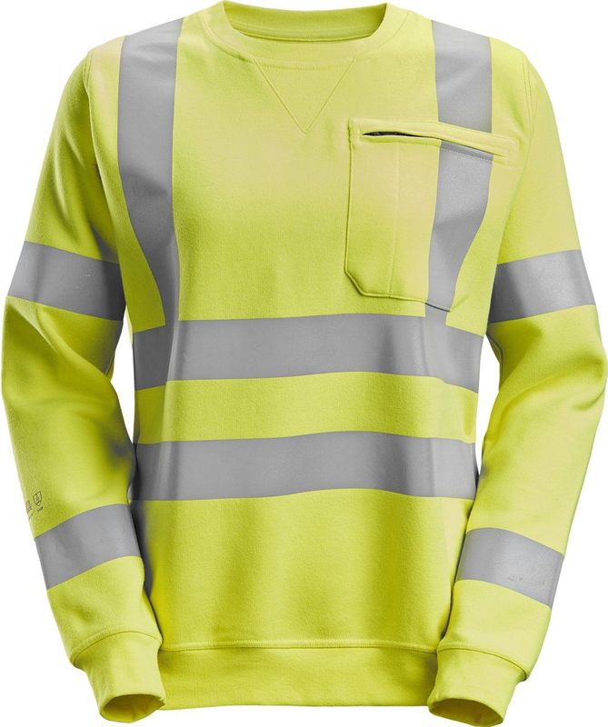 Snickers 2876 ProtecWork, Dames Sweatshirt, High-Vis Klasse 3/2 - Geel, High Visibility