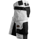 Snickers 6147 AllroundWork Dames Korte Broek - Wit/Zwart - Stretch - Holsterzakken