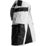 Snickers 6147 AllroundWork Dames Korte Broek - Wit/Zwart - Stretch - Holsterzakken