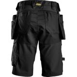 Snickers 6147 AllroundWork Dames Korte Broek - Wit/Zwart - Stretch - Holsterzakken