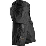 Snickers 6147 AllroundWork Dames Korte Broek - Wit/Zwart - Stretch - Holsterzakken