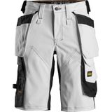 Snickers 6147 AllroundWork Dames Korte Broek - Wit/Zwart - Stretch - Holsterzakken