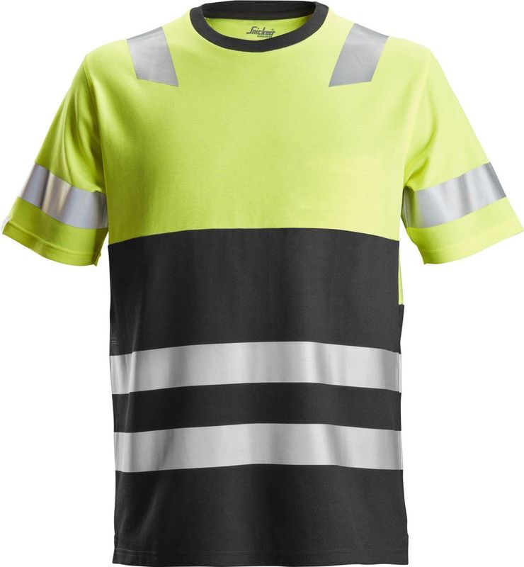 Snickers 2534 AllroundWork High-Vis T-Shirt Klasse 1 - HV Geel Zwart