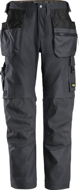 Snickers 6224 AllroundWork, Canvas+ Werkbroek met Holsterzakken - Staal Grijs/Staal Grijs
