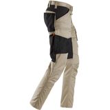 Snickers 6803 AllroundWork, Werkbroek zonder Kniezakken - Khaki/Zwart