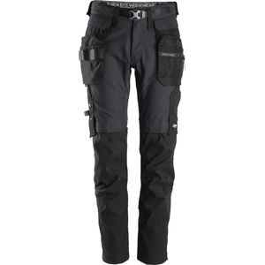 Snickers 6972 FlexiWork, Werkbroek met afneembare Holsterzakken - Staal Grijs/Zwart