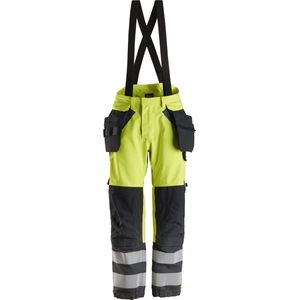 Snickers 6568 ProtecWork, Waterproof Shell Broek Klasse 2 - High-Vis Geel/Donker blauw