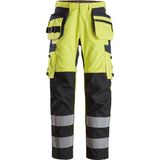 Snickers 6264 ProtecWork Werkbroek met Scheenbeen versterking holsterzakken High-Vis Klasse 2 High-Vis Geel/Marineblauw maat 044