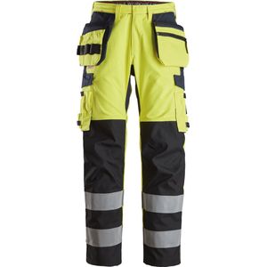 Snickers 6264 ProtecWork Werkbroek met Scheenbeen versterking holsterzakken High-Vis Klasse 2 High-Vis Geel/Marineblauw maat 044