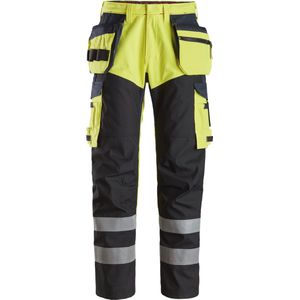 Snickers 6265 ProtecWork Werkbroek met versterkt voorpand Holsterzakken High-Vis Klasse 1 High-Vis Geel/Marineblauw maat 044