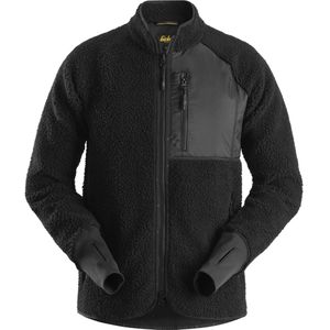 Snickers 8021 AllroundWork, Pile Fleece Jack met rits - Zwart/Zwart
