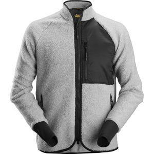 Snickers 8021 AllroundWork, Pile Fleece Jack met rits - Gemeleerd grijs/Zwart