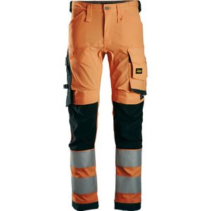 Snickers 6343 High-Vis Klasse 2 Stretch Werkbroek High-Vis Oranje/Zwart maat 044
